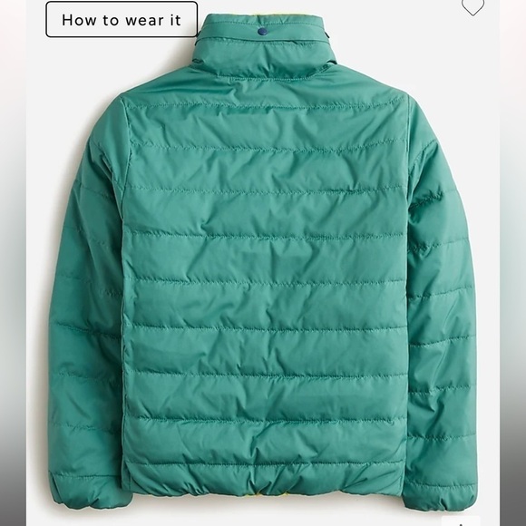 J. Crew KID by crewcuts reversible puffer coat BS610 M 8 9 - Picture 4 of 9
